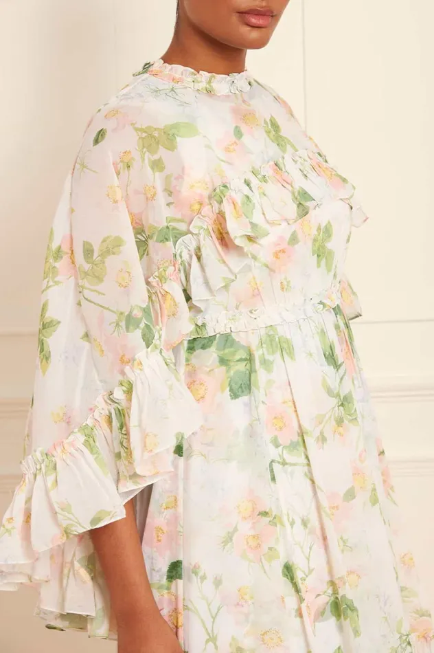 Immortal Rose Harper Chiffon Cape Ankle Gown Multi Women Needle and Thread Dresses
