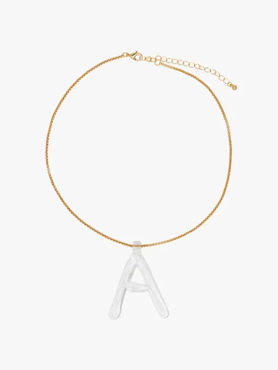 Initial Necklace Clear Jewelry Lisa Says Gah Women