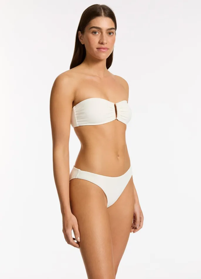 Isla Rib Hipster Bikini Bottom Cream Women JETS Australia Hipster Bikini Bottoms