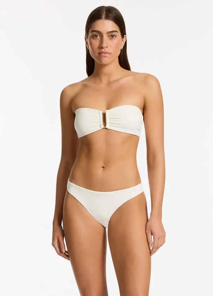 Isla Rib Hipster Bikini Bottom Cream Women JETS Australia Hipster Bikini Bottoms