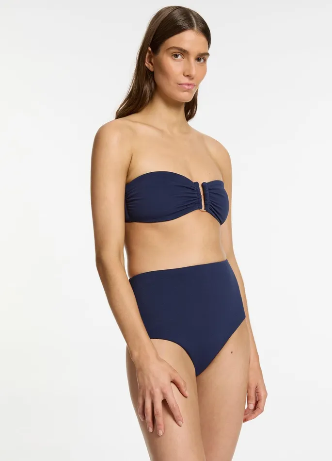 Isla Rib U Trim Bandeau Bikini Top Ink Women JETS Australia Bandeau Bikini Tops
