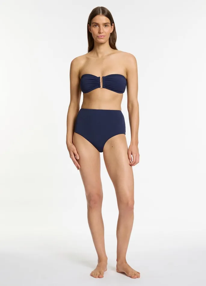Isla Rib U Trim Bandeau Bikini Top Ink Women JETS Australia Bandeau Bikini Tops