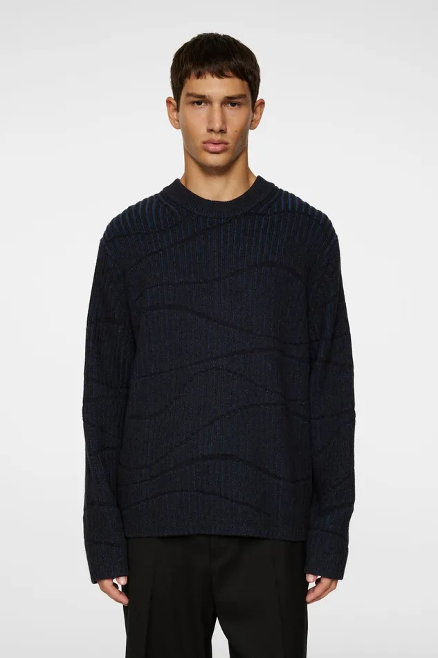 JLindeberg Knitwear Men Ken Resonance Jacquard Crew