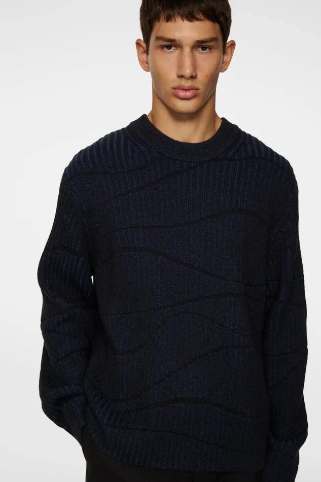 JLindeberg Knitwear Men Ken Resonance Jacquard Crew
