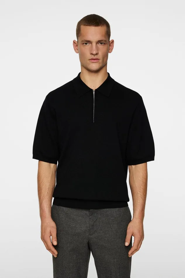 JLindeberg Knitwear Men Tyler Quarter Zip Knit Polo