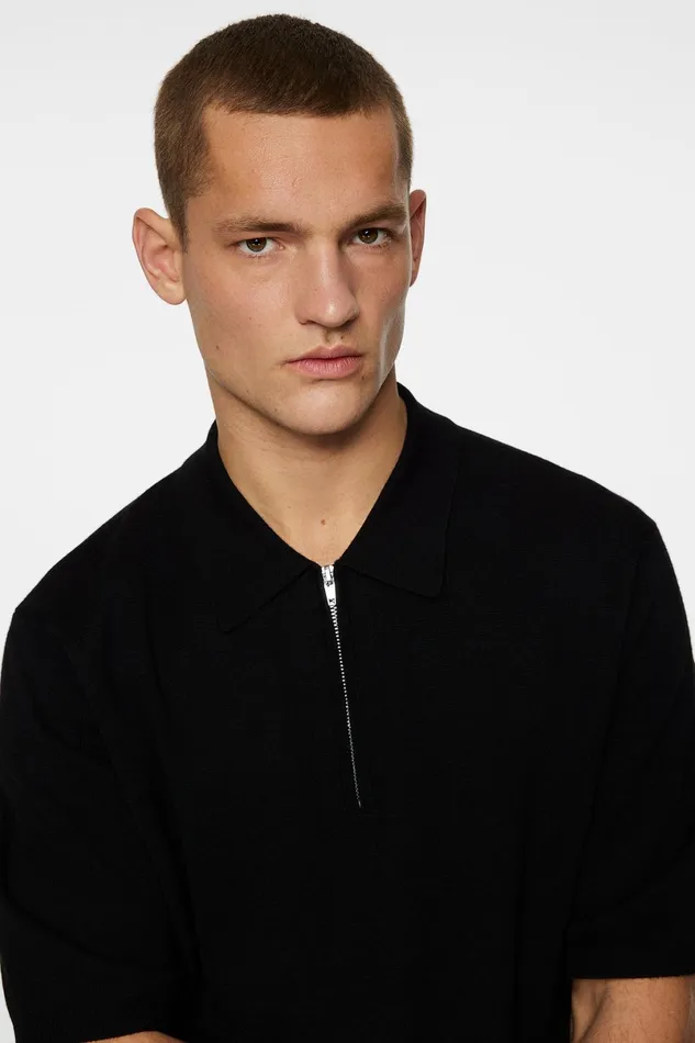 JLindeberg Knitwear Men Tyler Quarter Zip Knit Polo