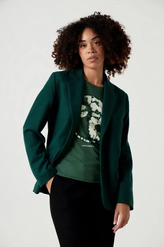 Jackets and Coats Women Leon and Harper The Suit Jacket Green