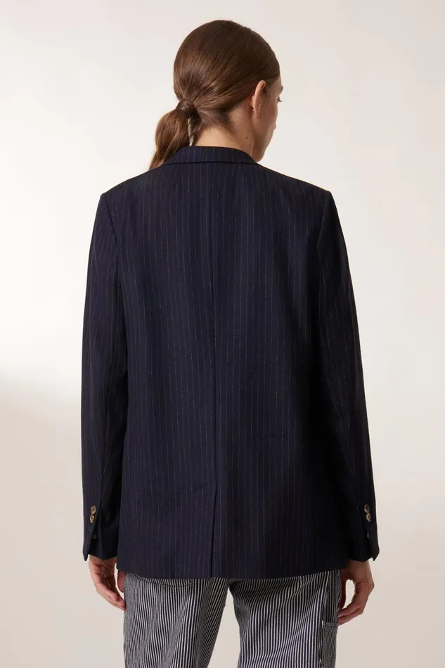 Jackets and Coats Women Leon and Harper Volverte Stripe Jacket Blackstripe