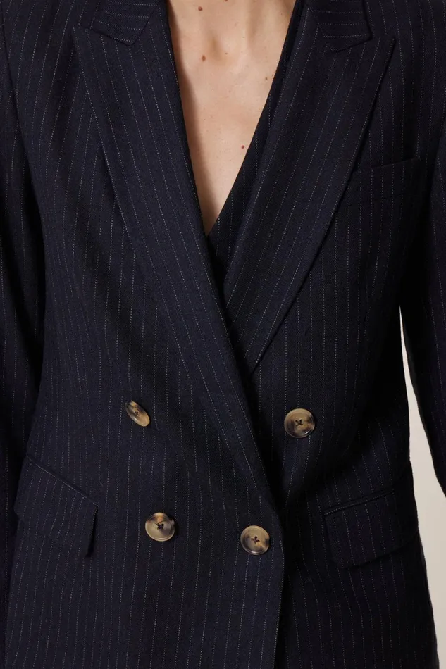Jackets and Coats Women Leon and Harper Volverte Stripe Jacket Blackstripe