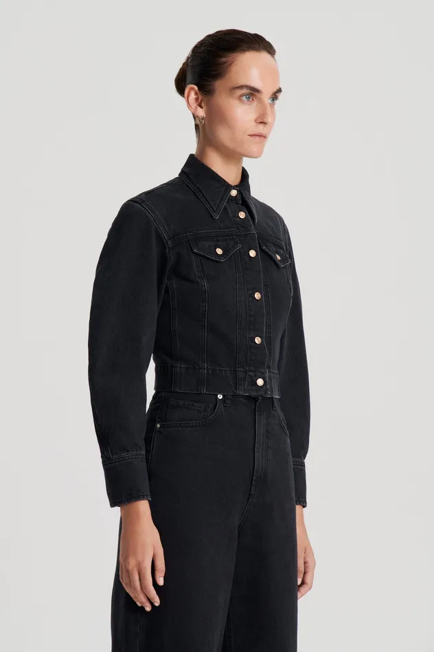 Jackets DENIM JACKET WASHEDBLACKG 8211 Scanlan Theodore Women Jackets DENIM JACKET WASHEDBLACKG 8211 Scanlan Theodore Women