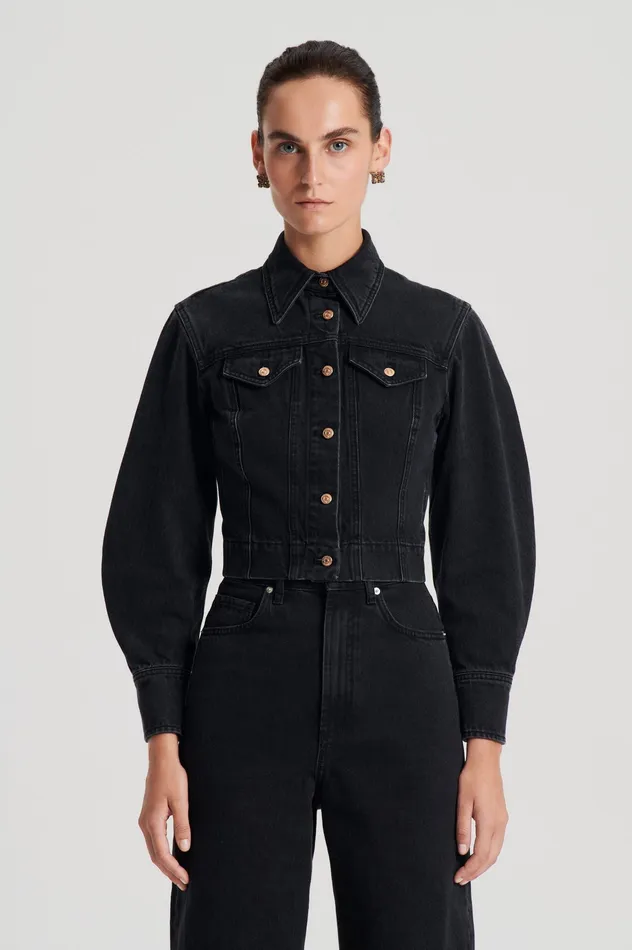 Jackets DENIM JACKET WASHEDBLACKG 8211 Scanlan Theodore Women Jackets DENIM JACKET WASHEDBLACKG 8211 Scanlan Theodore Women