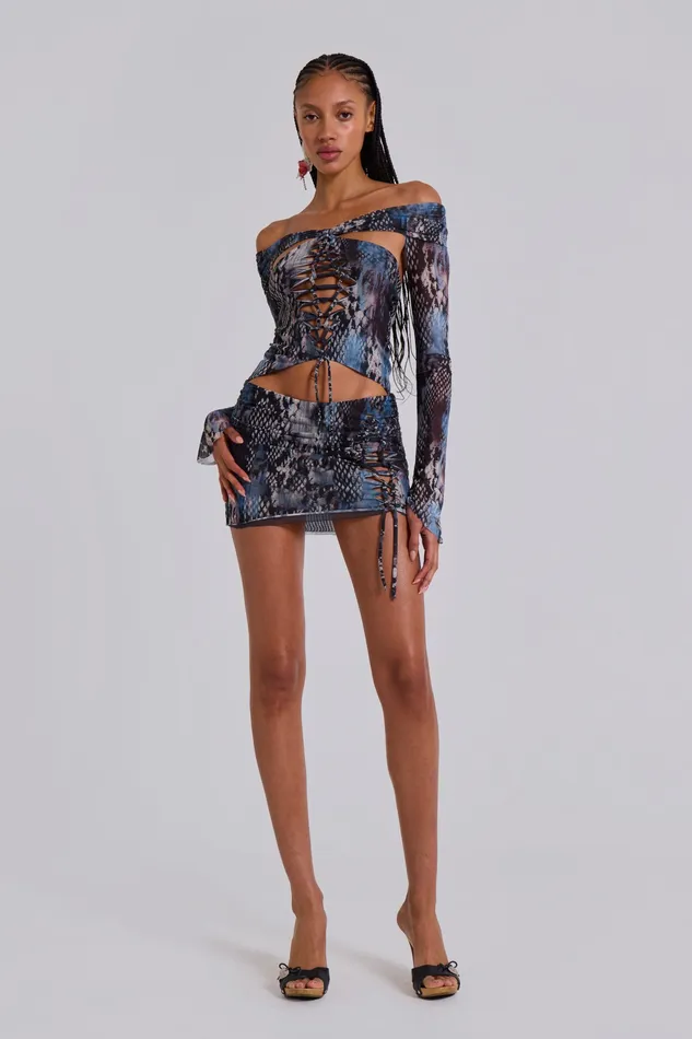 Jaded London Dresses Women Bianca Macrame Mesh Mini Dress