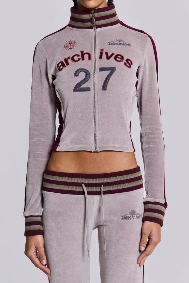 Jaded London Shop 27 Velour Track Top Women Outerwear Jaded London Shop 27 Velour Track Top Women Outerwear