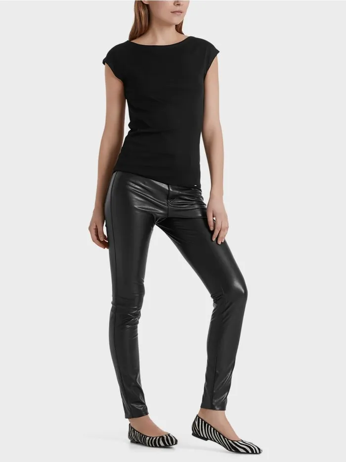 Jeans Damen Marc Cain Rhrenhose Aus Kunstleder Black