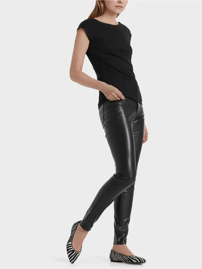 Jeans Damen Marc Cain Rhrenhose Aus Kunstleder Black
