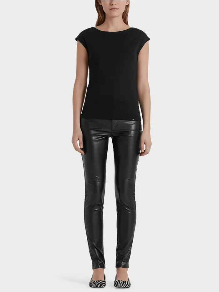 Jeans Damen Marc Cain Rhrenhose Aus Kunstleder Black