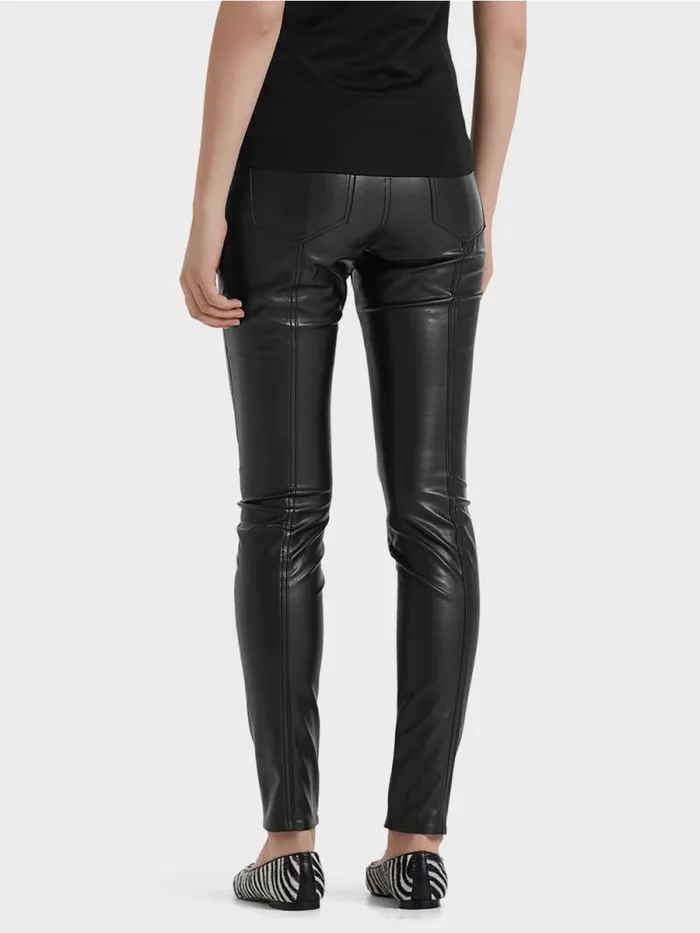 Jeans Damen Marc Cain Rhrenhose Aus Kunstleder Black