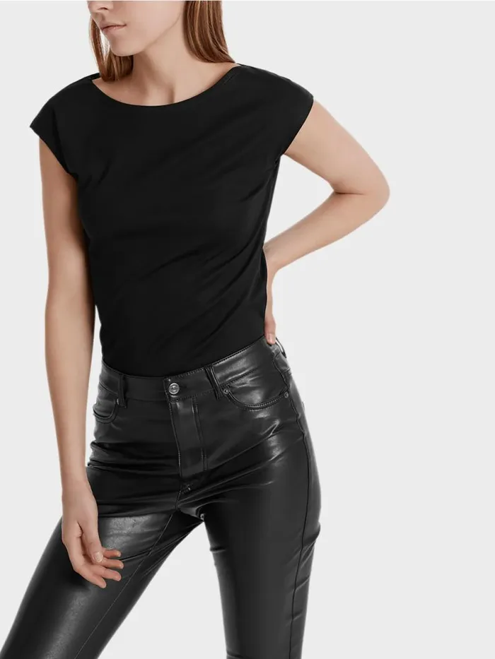 Jeans Damen Marc Cain Rhrenhose Aus Kunstleder Black
