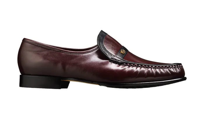 Jefferson 8211 Burgundy Black Kid Men Barker Shoes Mens Loafers