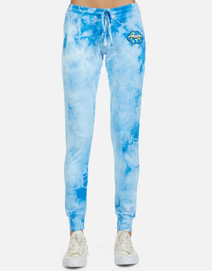 Jess World Peace Lips Blue Clouds Women039s Lauren Moshi Long Sweatpants