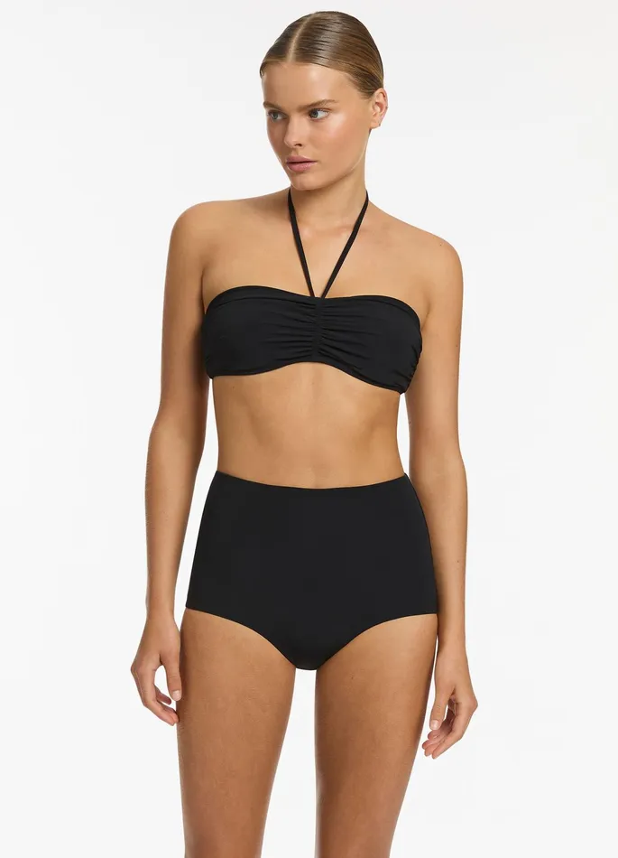 Jetset High Waist Boyleg Bikini Bottom Black Women JETS Australia High Waist Bikini Bottoms