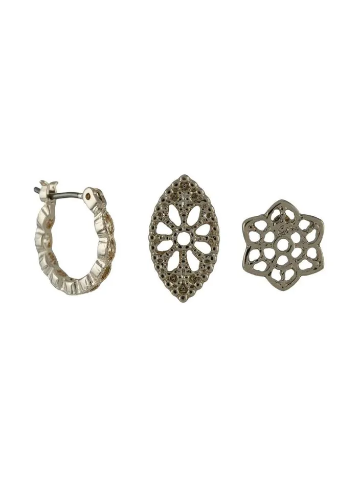Jewelry Marchesa Earrings Floral Trio Earrings Set Gold