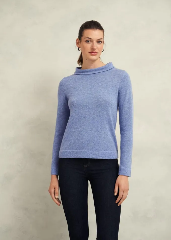 Jumpers and Cardigans Women HOBBS Audrey Wool Cashmere Jumper Blue Marl