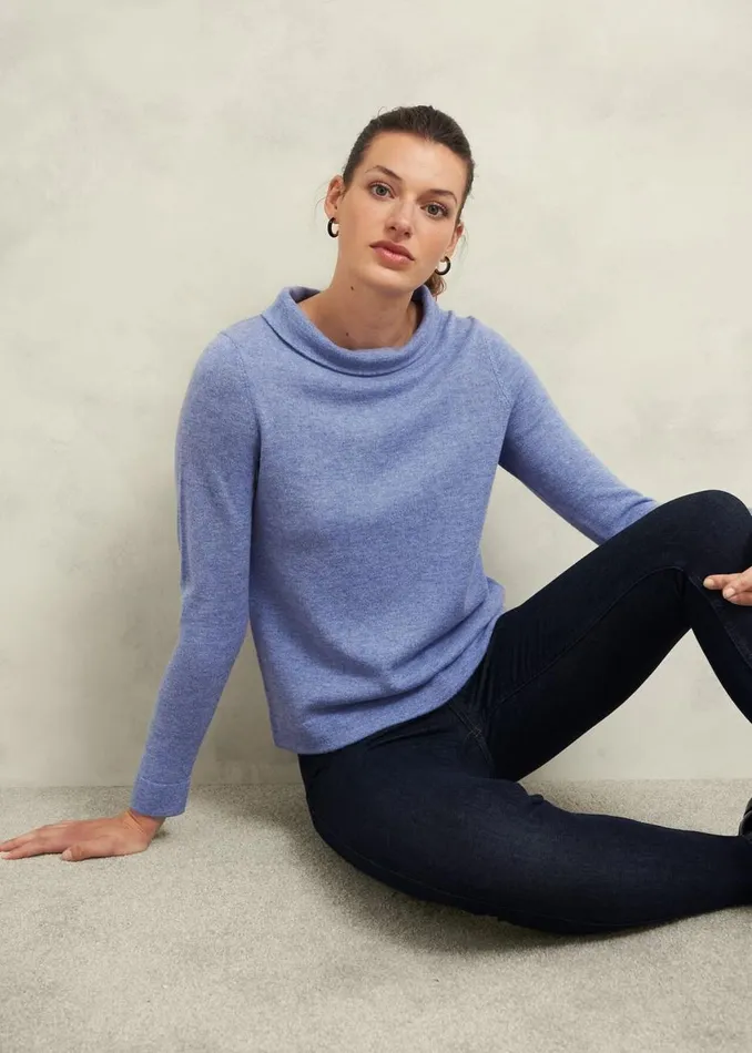 Jumpers and Cardigans Women HOBBS Audrey Wool Cashmere Jumper Blue Marl