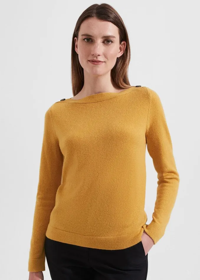 Jumpers and Cardigans Women HOBBS Brinley Wool Cashmere Jumper Golden Yellow