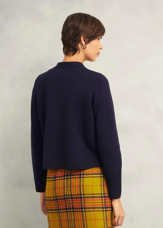 Jumpers and Cardigans Women HOBBS Daisy Cotton Wool Knitted Jacket Hobbs Navy