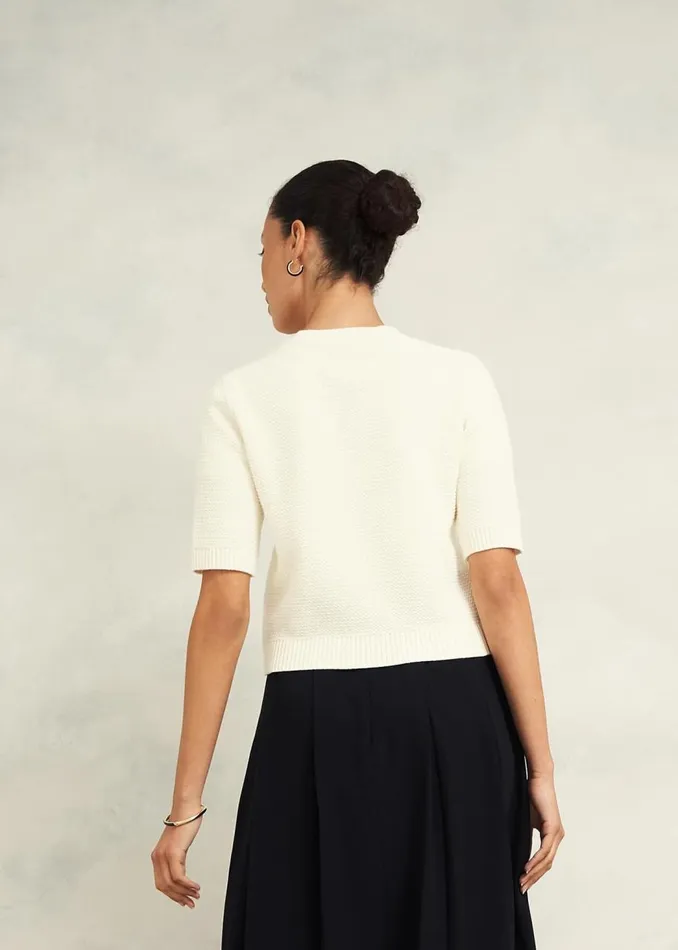 Jumpers and Cardigans Women HOBBS Emily Cotton Cardigan Warm Ivory