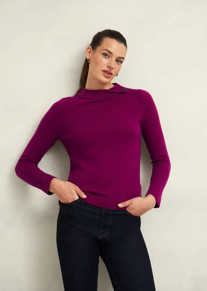 Jumpers and Cardigans Women HOBBS Talia Wool Cashmere Jumper Dahlia Purple