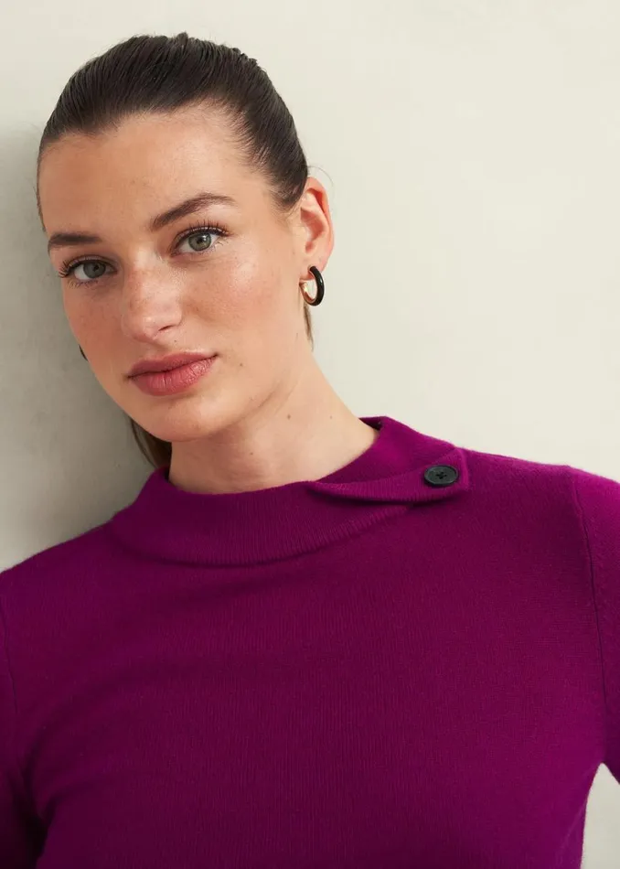 Jumpers and Cardigans Women HOBBS Talia Wool Cashmere Jumper Dahlia Purple