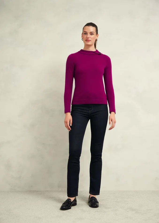 Jumpers and Cardigans Women HOBBS Talia Wool Cashmere Jumper Dahlia Purple