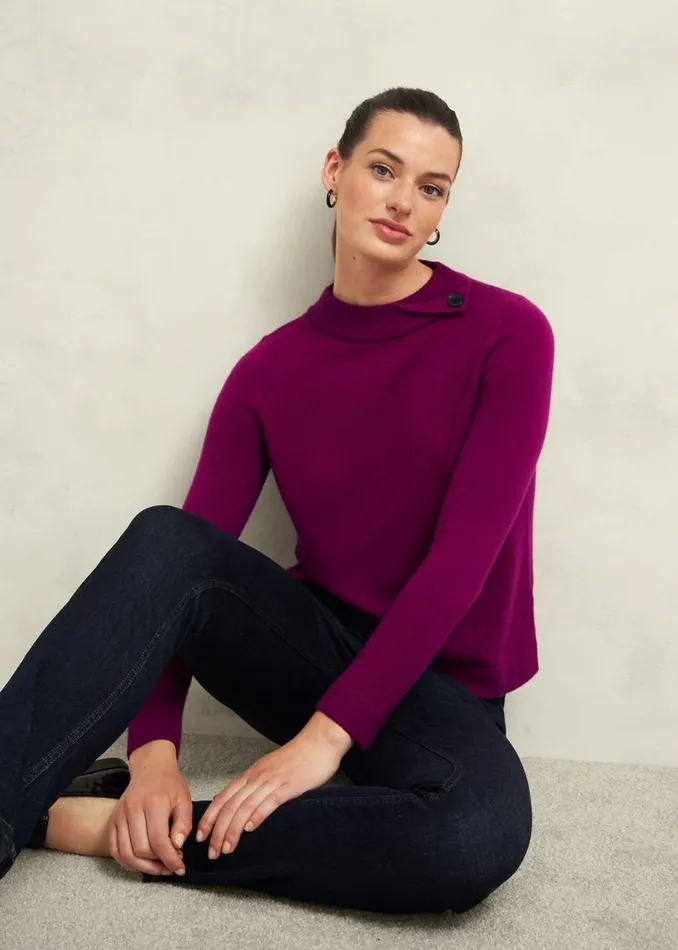 Jumpers and Cardigans Women HOBBS Talia Wool Cashmere Jumper Dahlia Purple