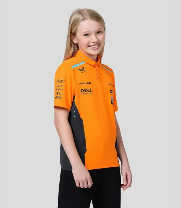 Junior Castore Junior McLaren Official Teamwear Polo Shirt Oscar Piastri Formula 1