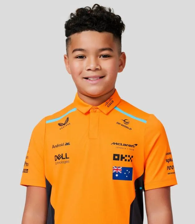 Junior Castore Junior McLaren Official Teamwear Polo Shirt Oscar Piastri Formula 1