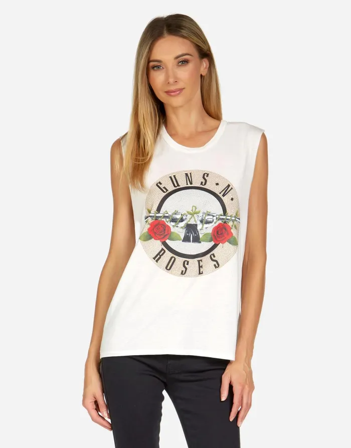 Kel Guns N039 Roses Milk Women039s Lauren Moshi Tanks