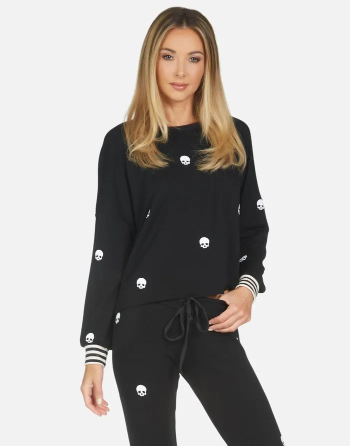 Kiara Mini Skulls Black Women039s Lauren Moshi Long Sleeve