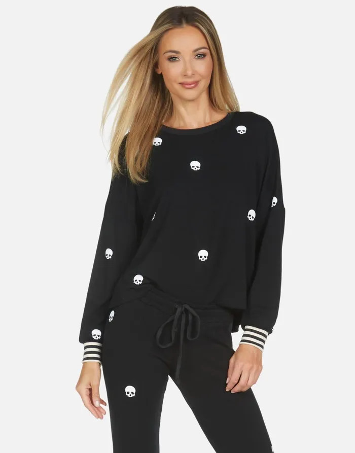 Kiara Mini Skulls Black Women039s Lauren Moshi Long Sleeve