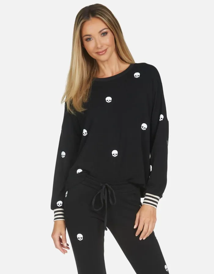 Kiara Mini Skulls Black Women039s Lauren Moshi Long Sleeve