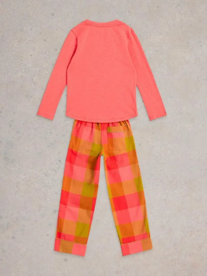 Kids Check PJ Set Pink Multi White Stuff Pyjamas