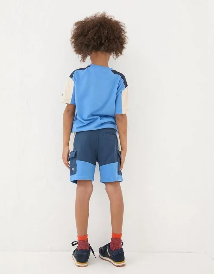 Kids FatFace Shorts Hatfield Cargo Sweat Shorts Vintage Blue