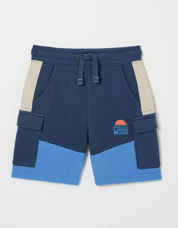 Kids FatFace Shorts Hatfield Cargo Sweat Shorts Vintage Blue