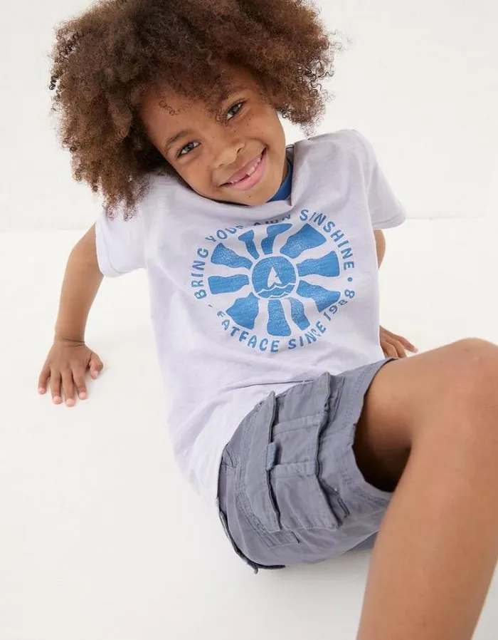 Kids FatFace TShirts and Polos Sunshine Graphic TShirt Lilac