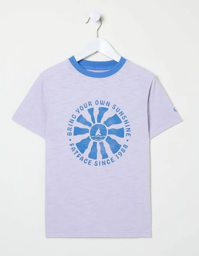 Kids FatFace TShirts and Polos Sunshine Graphic TShirt Lilac
