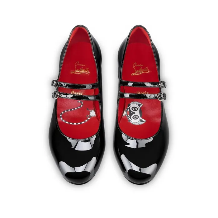 Kids Jane Fille Ballerinas 8211 Patent Calf Leather 8211 Black Christian Louboutin Ballerinas