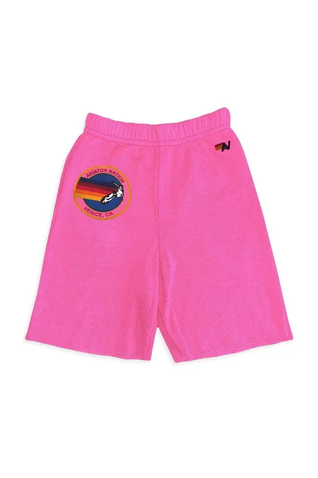 Kids Kids Collection Aviator Nation AVIATOR NATION KIDS SWEATSHORTS 8211 NEON PINK