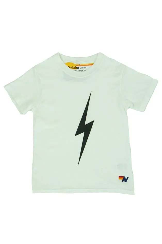 Kids Kids Collection Aviator Nation KID039S BOLT TEE 8211 WHITE