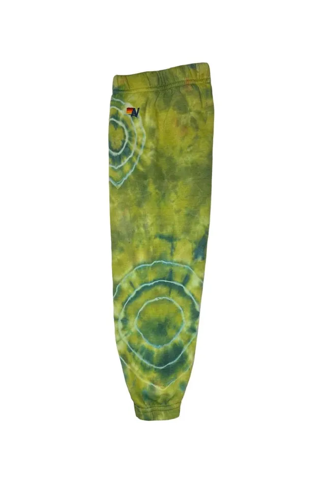 Kids Kids Collection Aviator Nation KID039S HAND DYED SWEATPANTS 8211 TIE DYE GREEN YELLOW